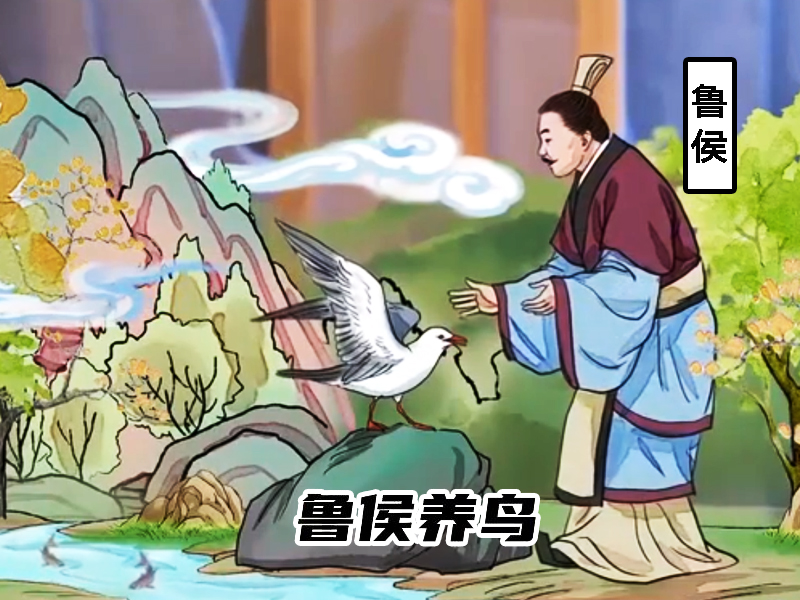 魯侯養(yǎng)鳥的故事配圖